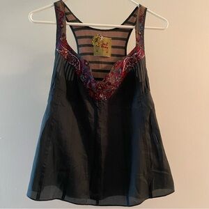 Free people Silk racer back tank top. size 0